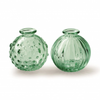 Recycled Green Glass Small Ridged Vase  by Casa Verde